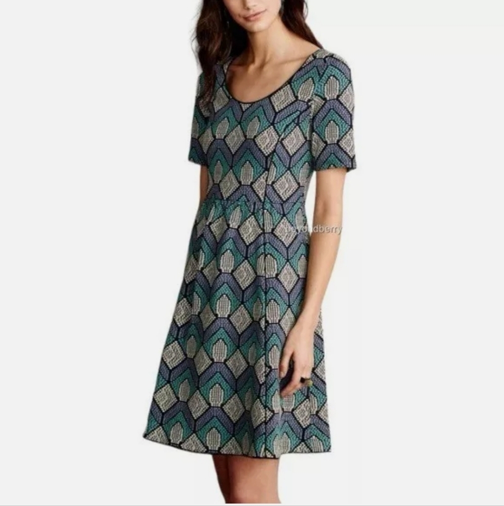 Anthropologie Hollyhock Dress by HD in Paris Women’s Size Medium in Green Blue